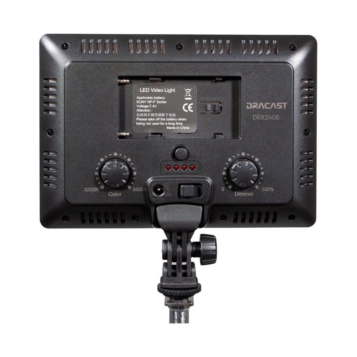 Dracast X Series LED240 Bicolor On Camera LED Video Light with Battery and Charger - view 4