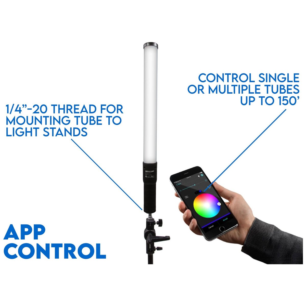 Dracast X Series LED400 Light Tube RGBWW Light Stick - view 2