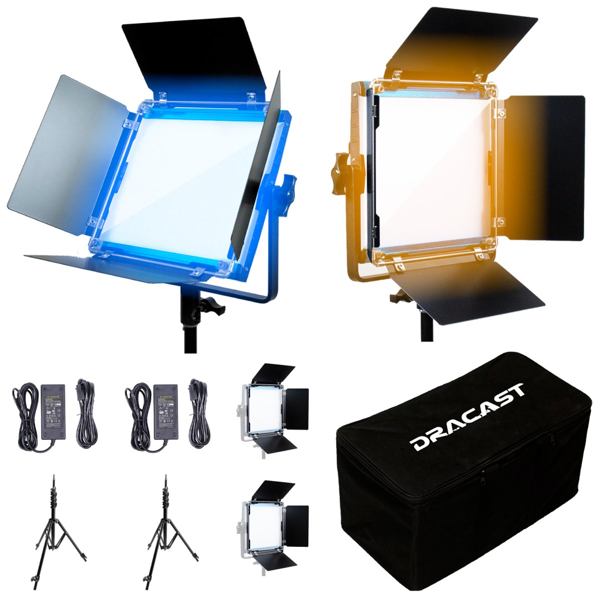 Dracast X Series LED500 Bi-Color LED 2 Light Kit with Nylon Padded Travel Case - view 2