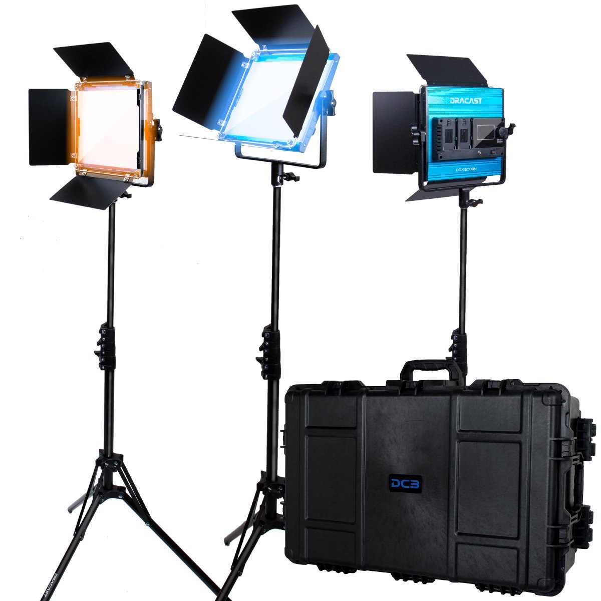 Dracast X Series LED500 Bi-Color LED 3 Light Kit with Injection Molded Travel Case product image