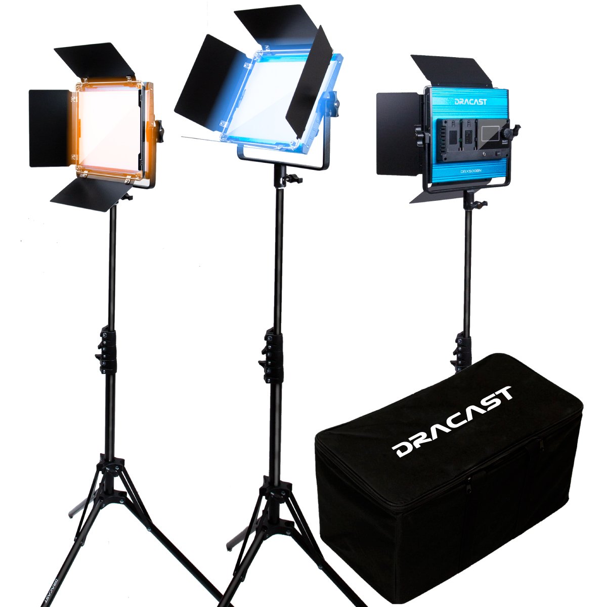 Dracast X Series LED500 Bi-Color LED 3 Light Kit with Nylon Padded Travel Case product image