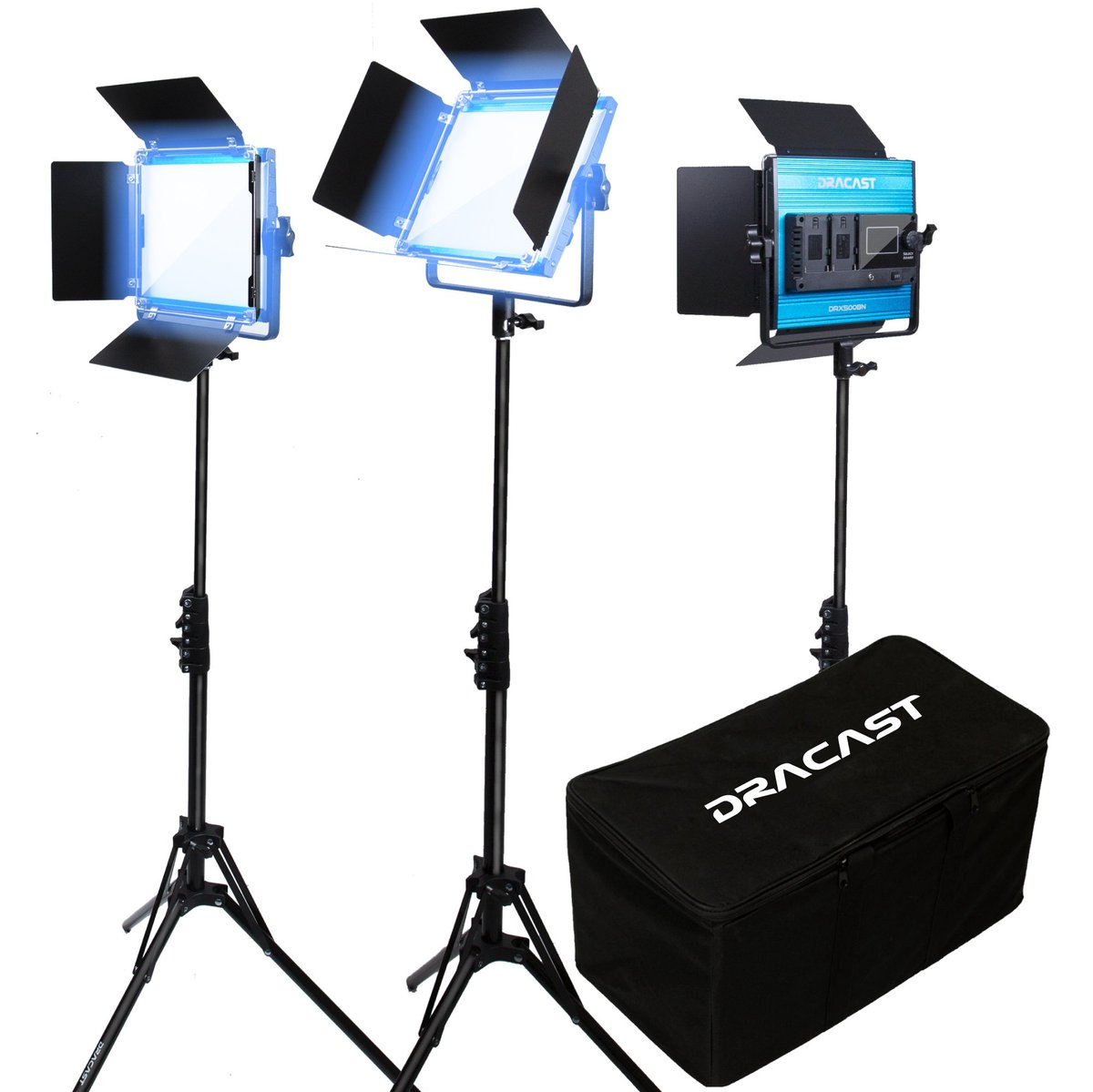Dracast X Series LED500 Daylight LED 3 Light Kit with Nylon Padded Travel Case product image