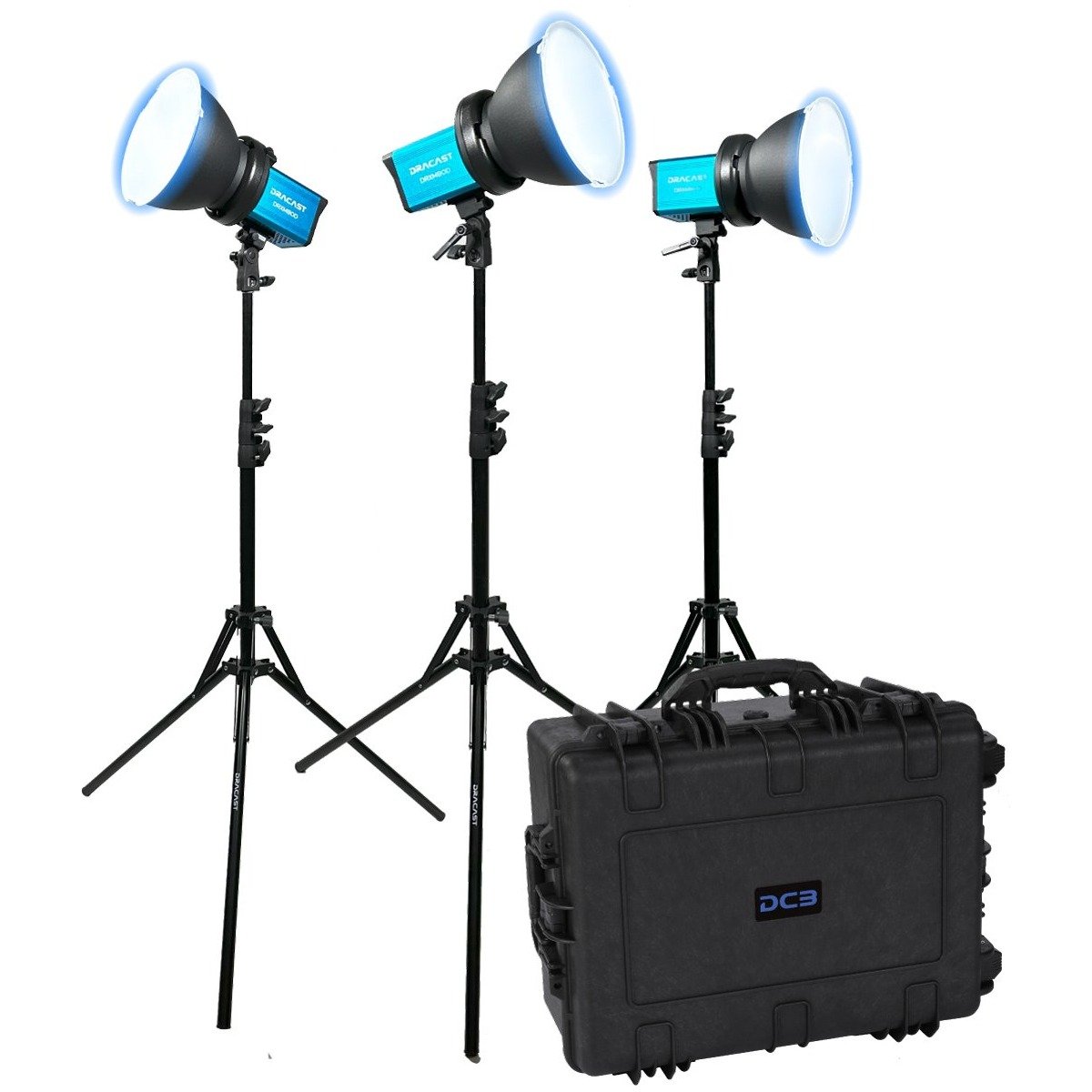 Dracast X Series M80 Daylight LED 3 Light Kit with Injection Molded Travel Case product image