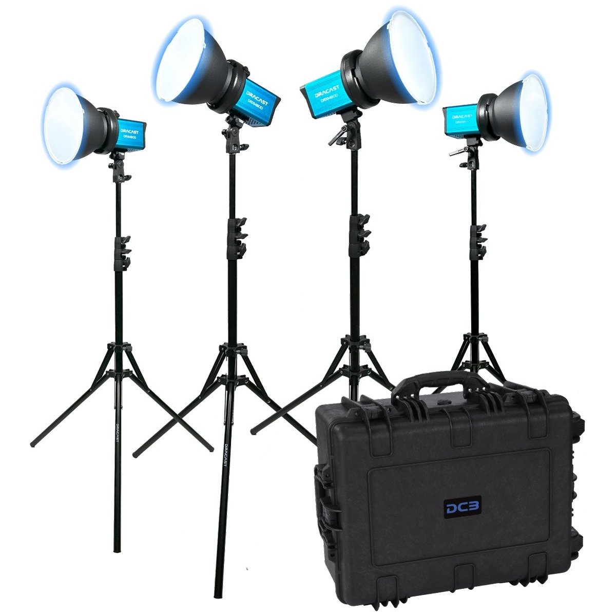 Dracast X Series M80 Daylight LED 4 Light Kit with Injection Molded Travel Case product image