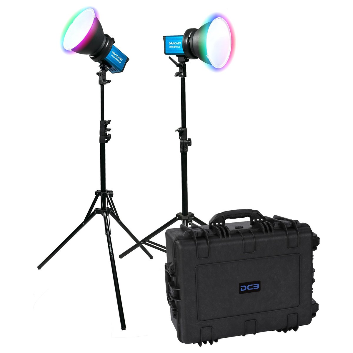 Dracast X Series M80 RGB and Bi-Color LED 2 Light Kit with Injection Molded Travel Case product image