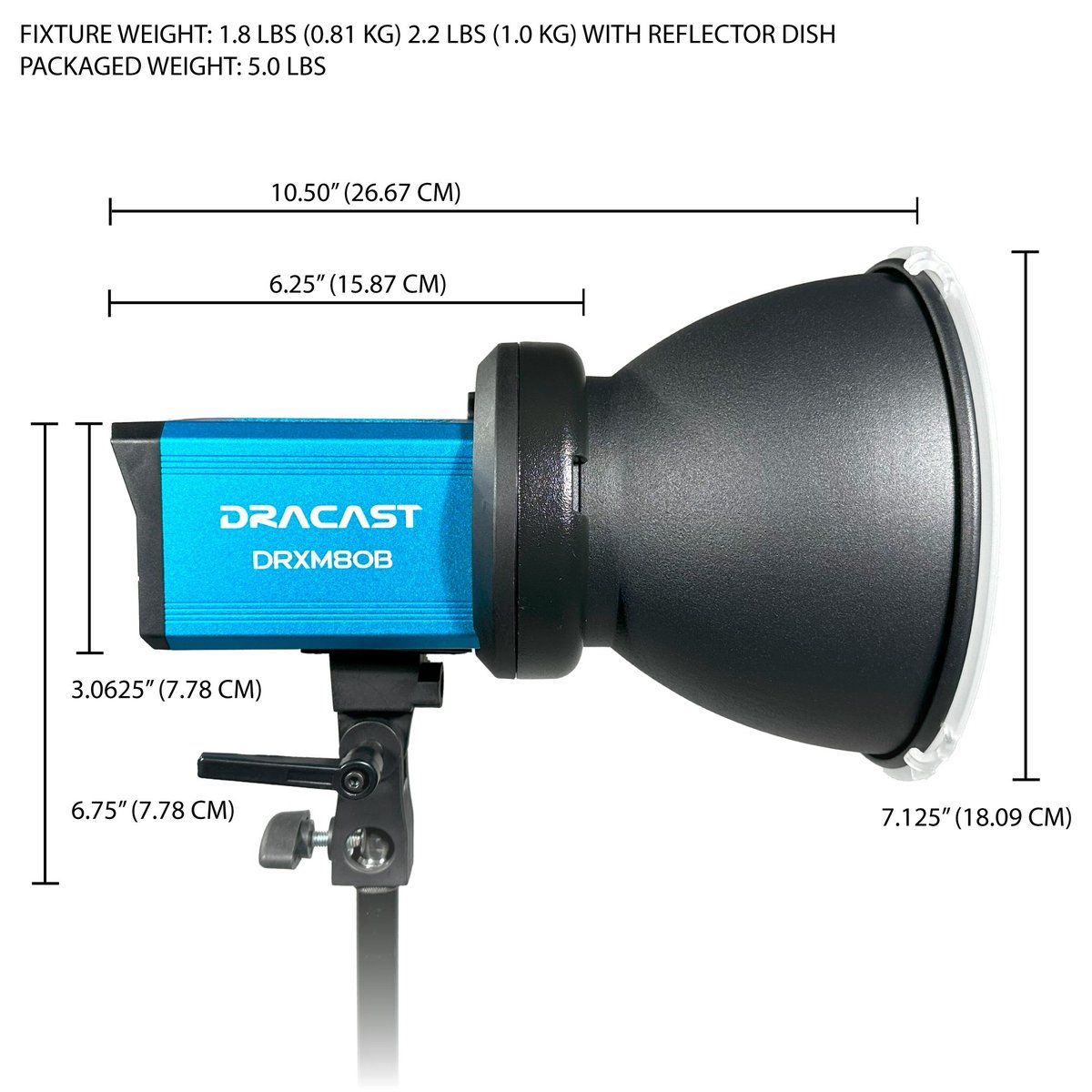 Dracast X Series M80 RGB and Bi-Color LED Point Source Monolight - view 3