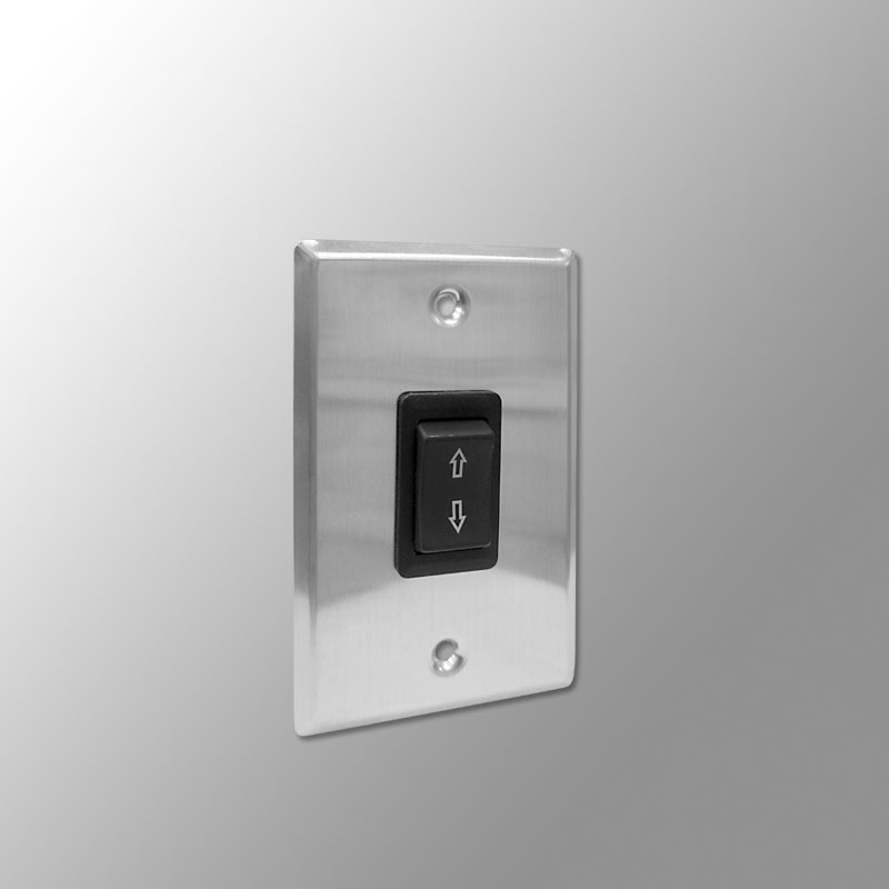 Draper SS-1R Wall Switch, Black and Silver