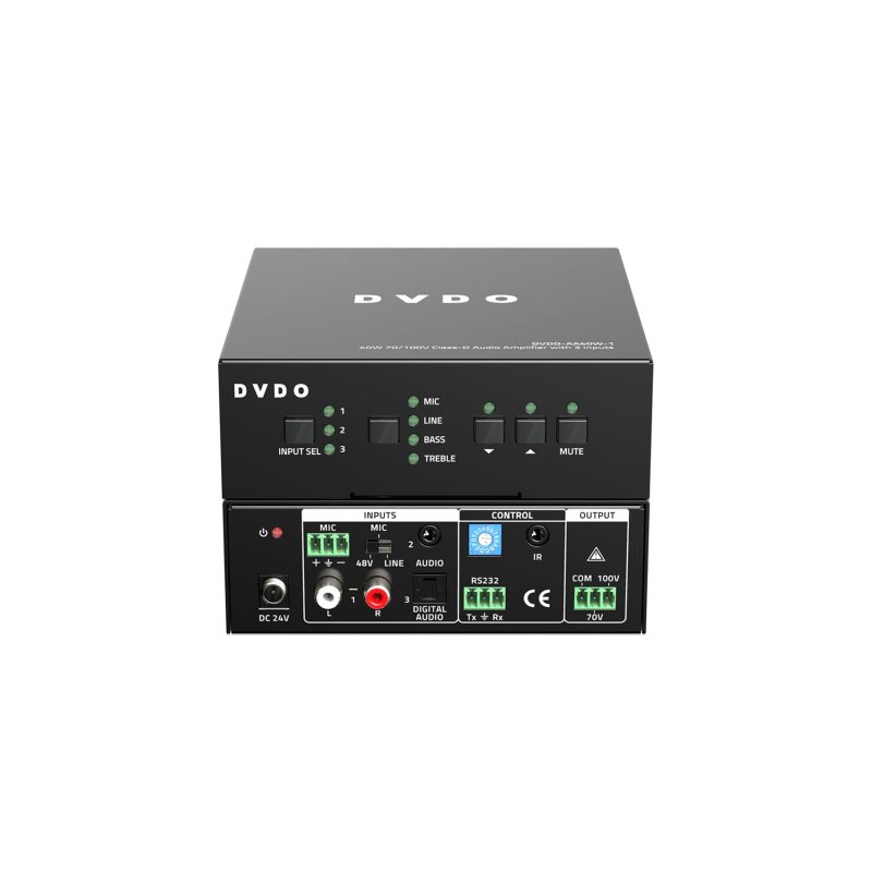 DVDO AA40W-1 40W 70V/100V Class-D Audio Amplifier with Ducking