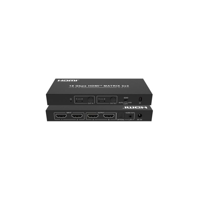 DVDO Matrix-22 4K 2x2 HDMI Matrix Switcher with Audio Outputs and HDR