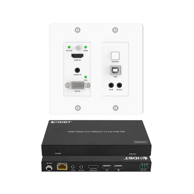 DVDO RS-3 4K HDMI and VGA 70m Wall Plate Extender over HDBaseT with USB