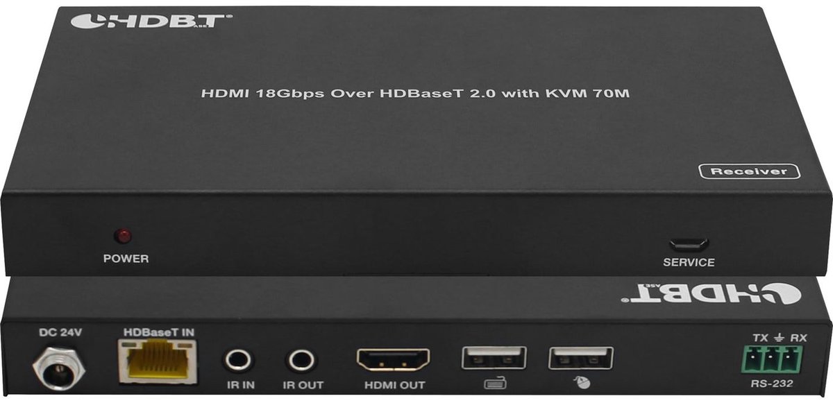 DVDO RS-3 4K HDMI and VGA 70m Wall Plate Extender over HDBaseT with USB - view 5