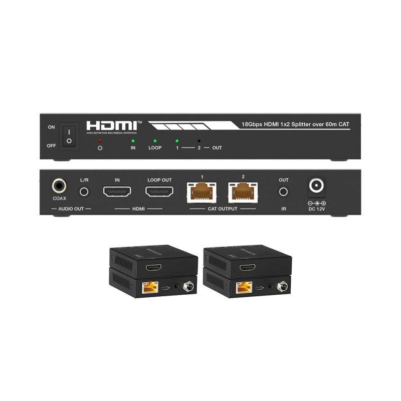 DVDO Splitter-12-CAT 4K 1x2 HDMI Splitter with Category Outputs