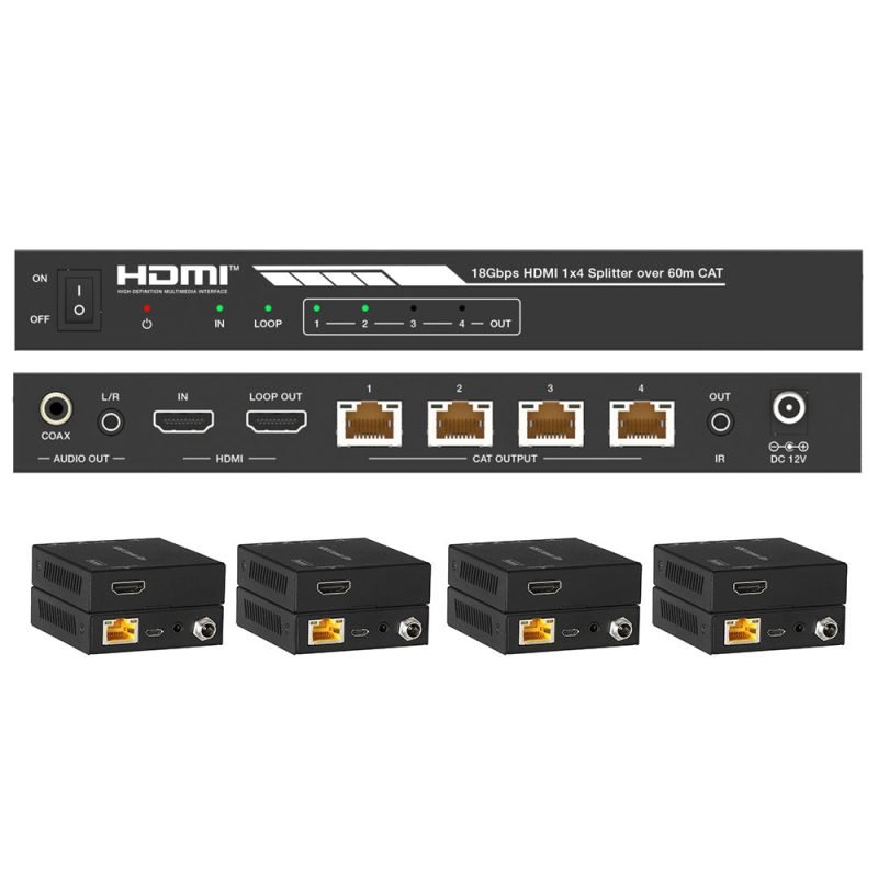DVDO Splitter-14-CAT 4K 1x4 HDMI Splitter with Category Outputs