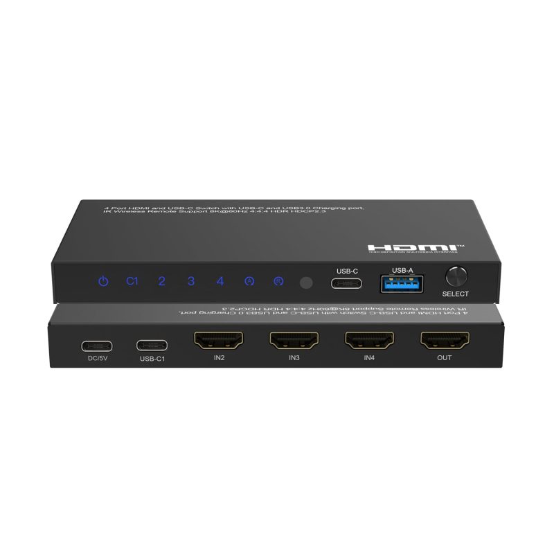 DVDO Switcher-41-USBC-HDMI 8K 4x1 Switcher with 1 USB-C + 3 HDMI Inputs