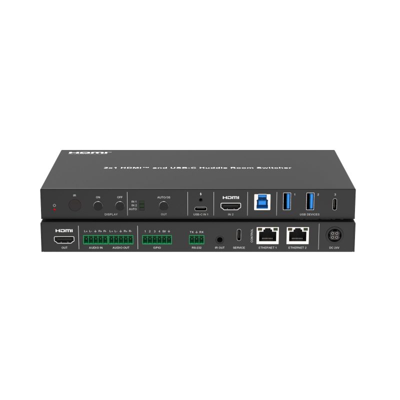 DVDO USBC-HDMI-PS-21-XL 4K 2x1 Presentation Switcher with USB-C & HDMI Inputs, Audio Input & Output, 2 LAN Ports product image