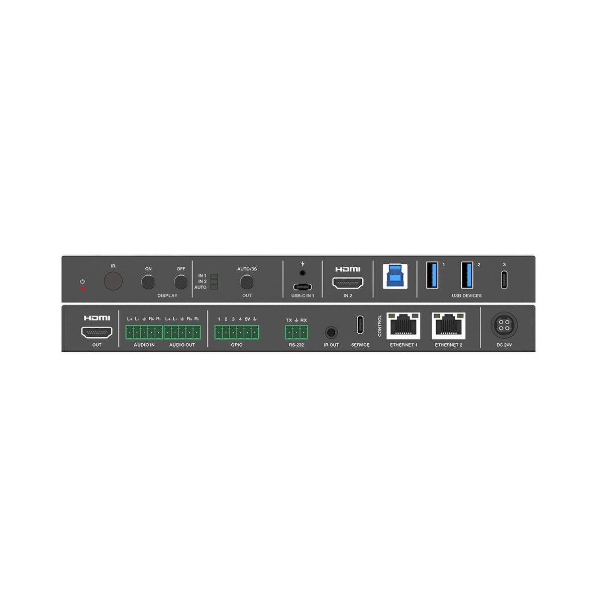 DVDO USBC-HDMI-PS-21-XL 4K 2x1 Presentation Switcher with USB-C & HDMI Inputs, Audio Input & Output, 2 LAN Ports - view 3