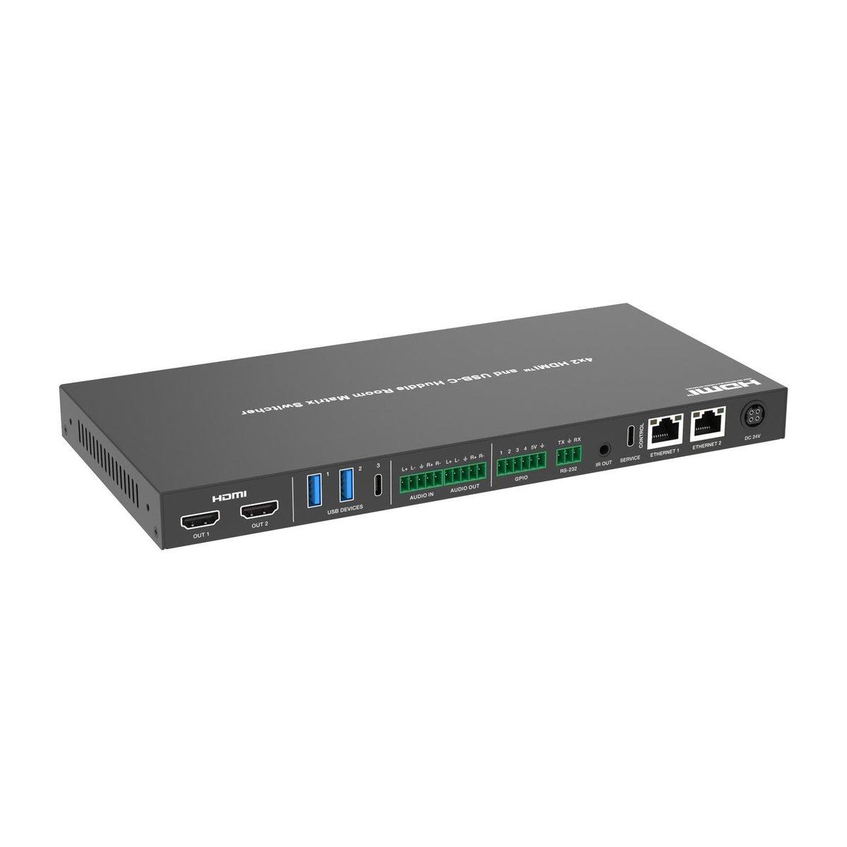 DVDO USBC-HDMI-PS-42-XL 4K 4x2 Presentation Switcher with USB-C & HDMI Inputs, Audio Input & Output, 2 LAN Ports - view 5