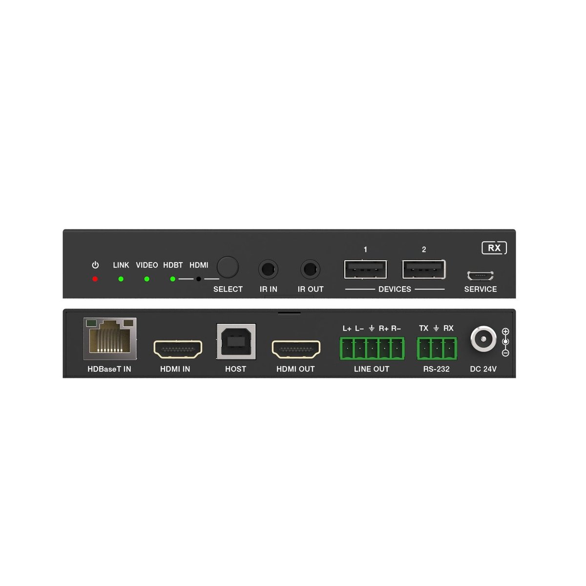 DVDO USBC-HDMI-PS-42-Xtend 4K 4x2 Seamless Presentation Switcher / Extender with USB-C & HDMI Inputs & Dante - view 4