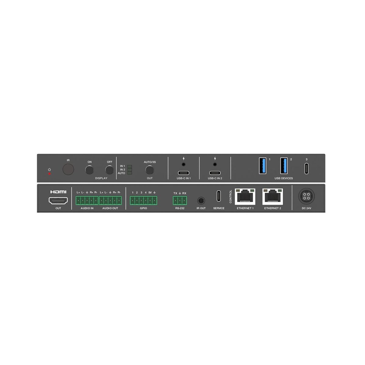 DVDO USBC-PS-21-XL 4K 2x1 Presentation Switcher with USB-C Inputs, Audio Input & Output, 2 LAN Ports - view 3