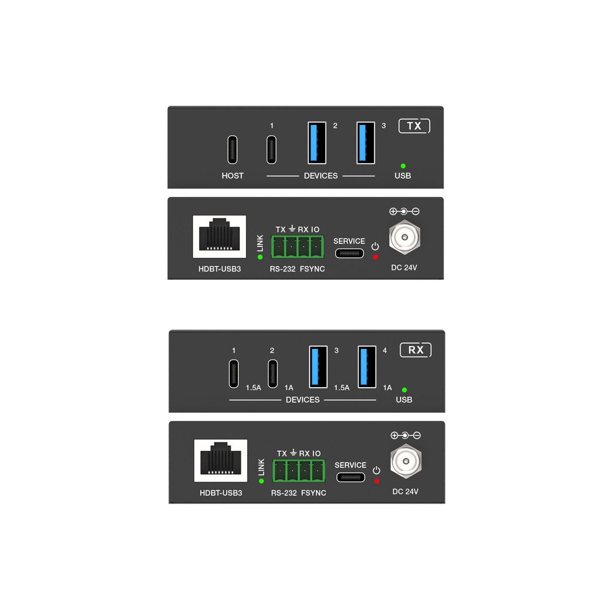 DVDO Xtend-USBC-USB-100 1-Host USB-C & USB-A 3.2 Gen 1 100m Extender over HDBaseT - view 3