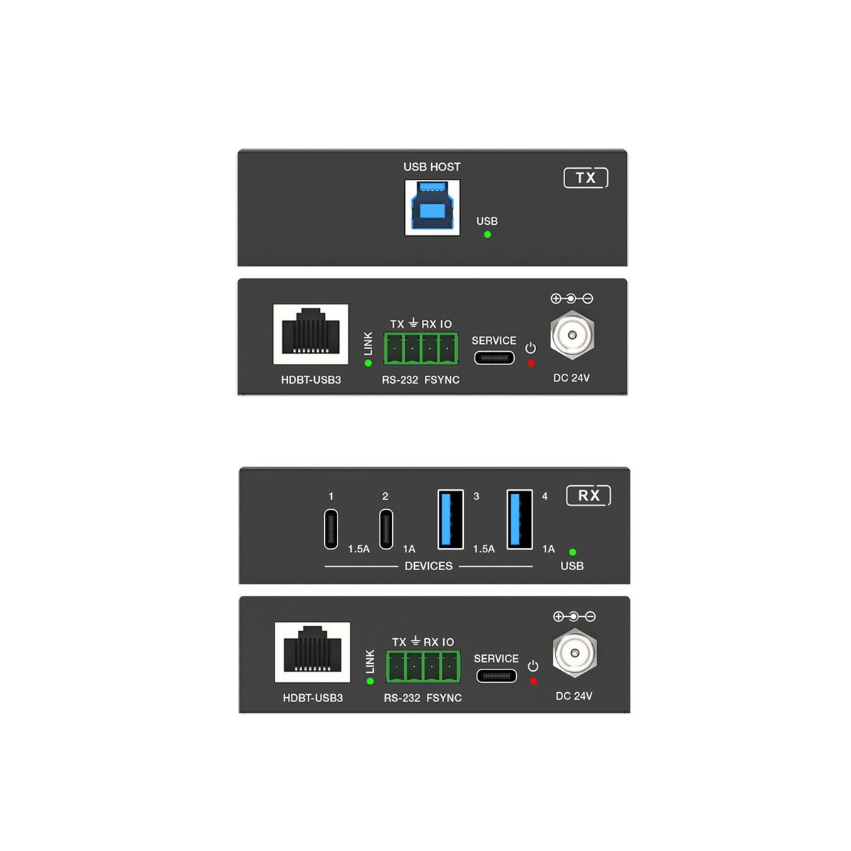 DVDO Xtend-USBC-USB-100L 1-Host USB-C & USB-A 3.0 100m Extender over HDBaseT - view 3
