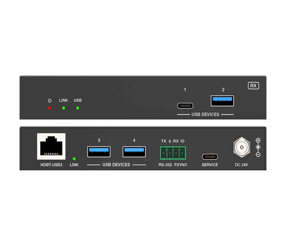 DVDO Xtend-USBC-USB-WB-1 2-Host USB-C & USB 3.2 Gen 1 100m Extender over HDBaseT - view 5
