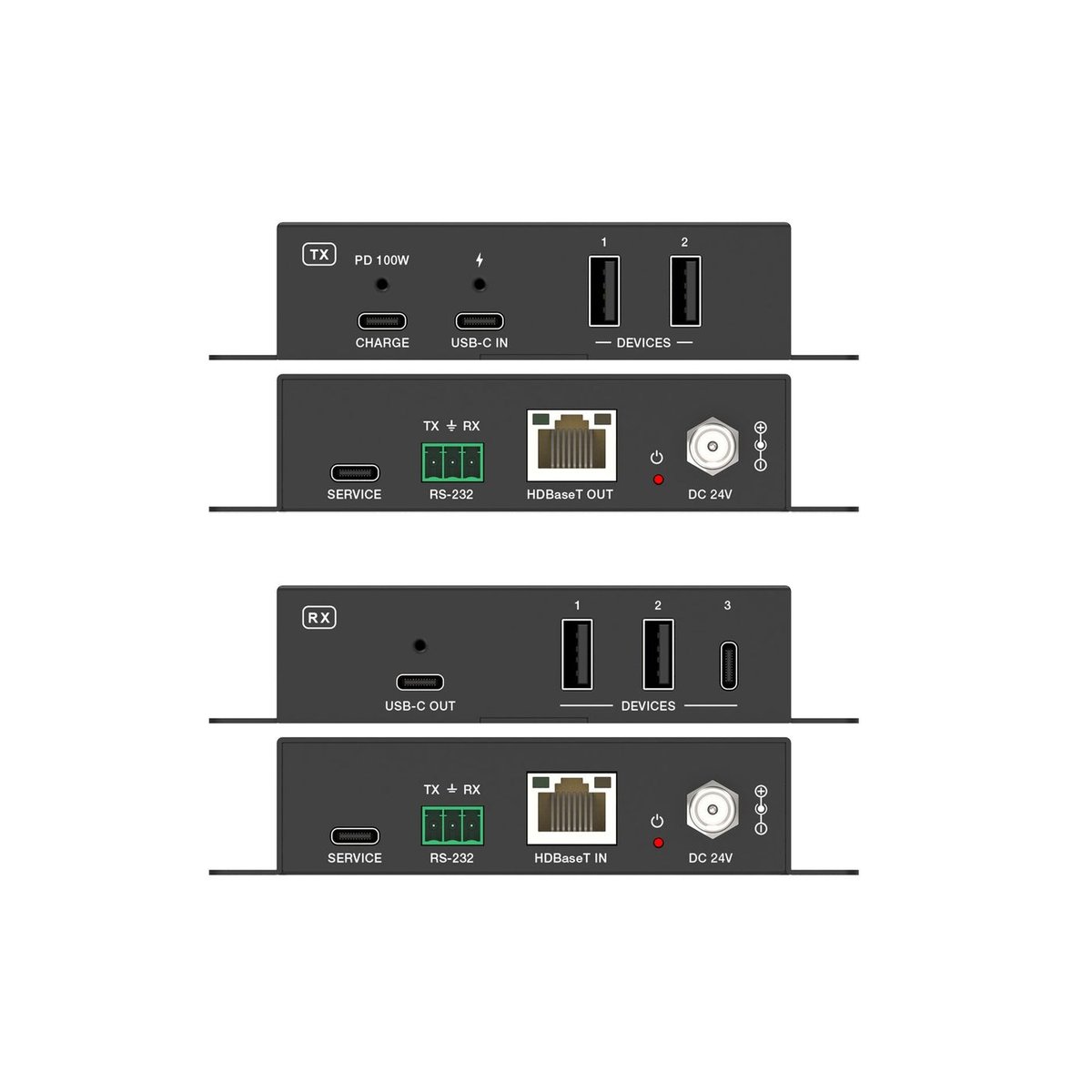DVDO Xtend-USBC2USBC-70 USB-C (DP Alt Mode) to USB-C 70m Extender over HDBaseT with USB (Tx/Rx) - view 3