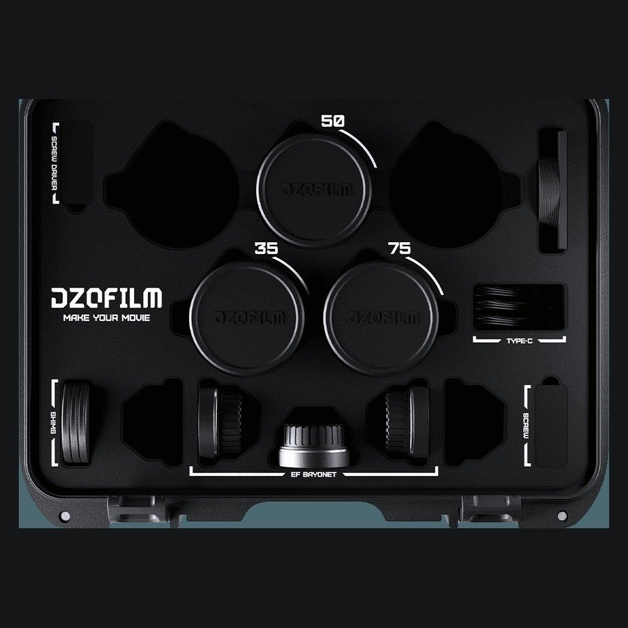 Dzofilm Vespid Cyber 3-Lens Kit 35/50/75mm T2.1 Full Frame Cine Primes