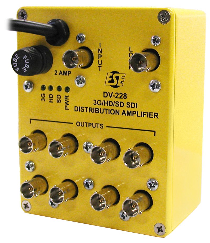 ESE DV-228 1x8 3G/HD/SD-SDI Reclocking Distribution Amplifier