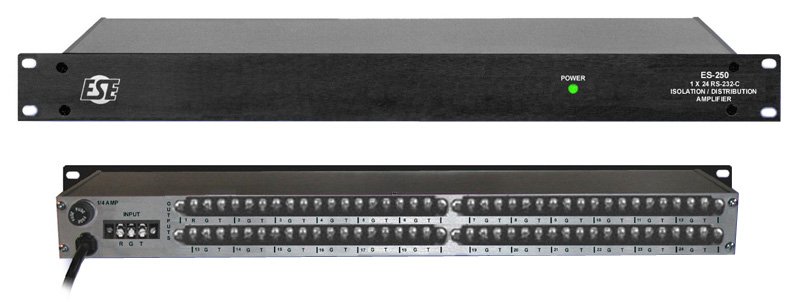 ESE ES-250 1x24 RS-232-C Distribution Amplifier, Terminal Block