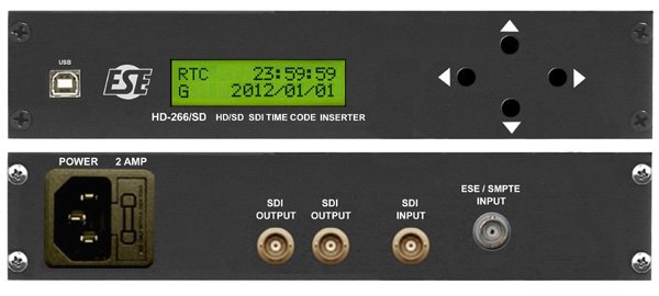 ESE HD-266/SD/1 Time Code Driven HD & SD SDI Time, Date & Timer Video Inserter