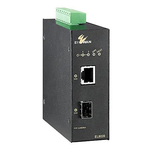 EtherWAN EL8020 Series Hardened 10/100/1000BASE-TX to 100/1000 SFP Media Converter