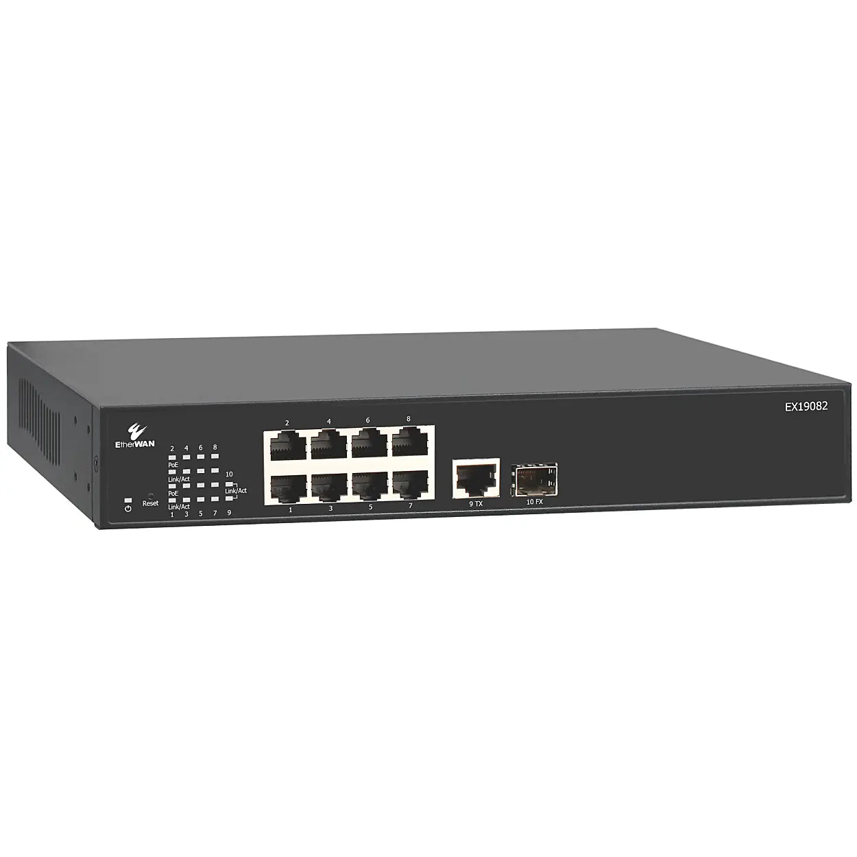 EtherWAN EX19082A Unmanaged 10-Port Gigabit PoE Ethernet Switch
