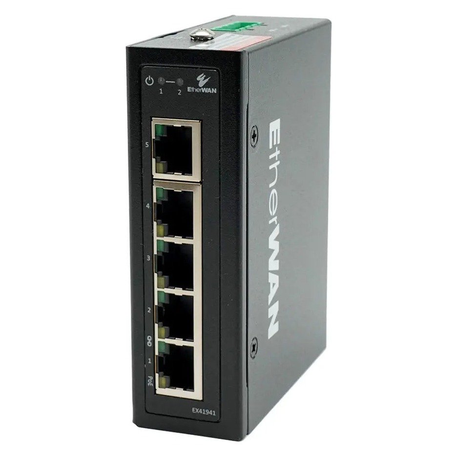 EtherWAN EX41941 Hardened Unmanaged 4-Port Gigabit PoE & 1-Port Gigabit RJ45 Ethernet Switch