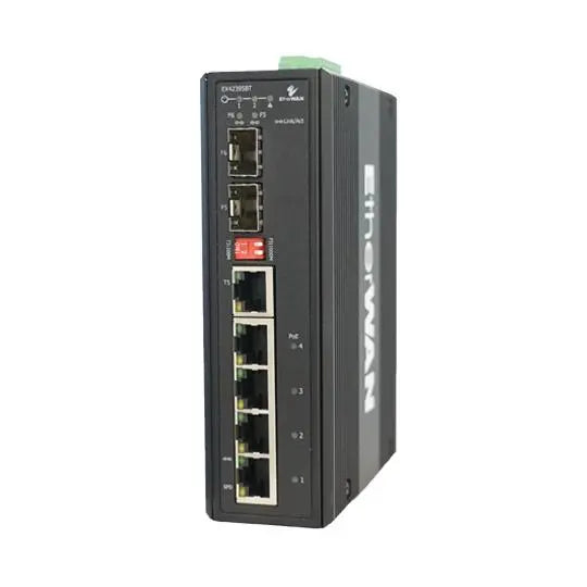 EtherWAN EX42395BT Hardened Unmanaged 4-Port Gigabit 90W PoE & 2-Port SFP Combo Ethernet Switch