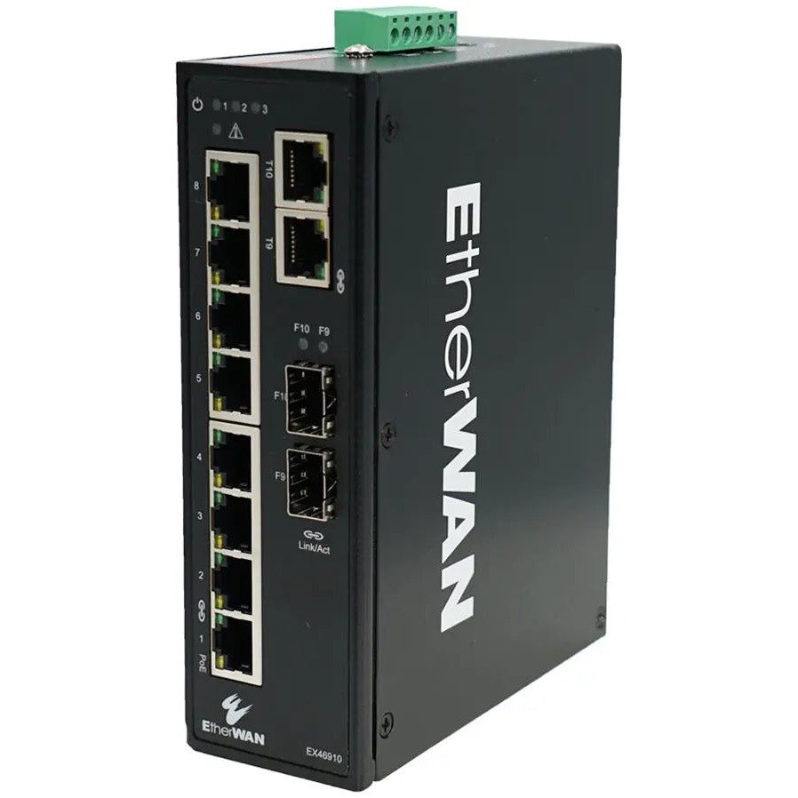 EtherWAN EX46910 Hardened Unmanaged 8-Port Gigabit PoE Ethernet Switch