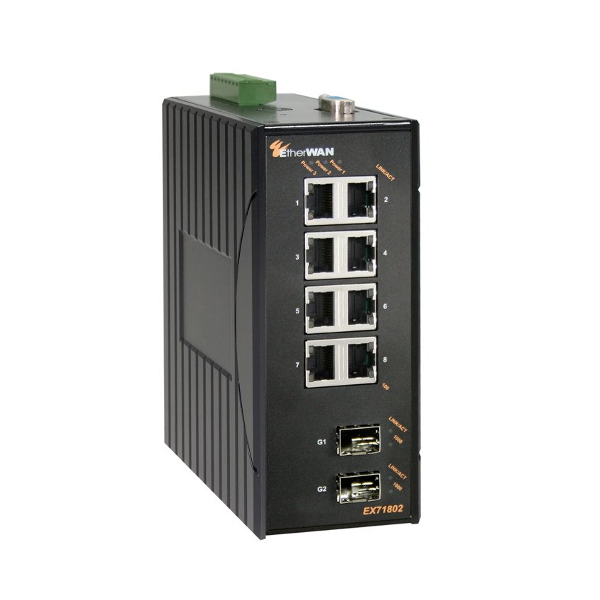 EtherWAN EX71802 8-port 10/100BASE-TX + 2-port Gigabit