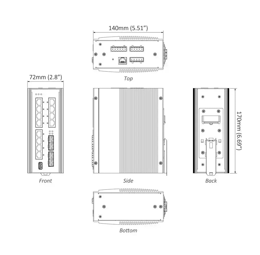 EtherWAN EX73900E Series Hardened Managed 10 to 16-Port Gigabit Ethernet Switch - view 4