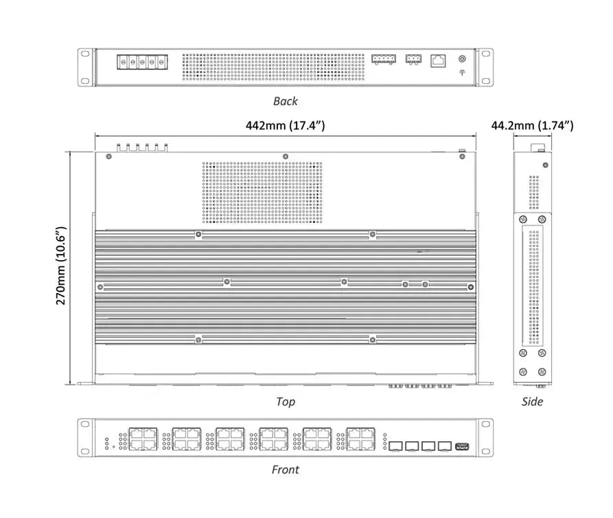 EtherWAN EX75900 Series Hardened Managed 24-Port Gigabit PoE and 4-Port 10G SFP+ Ethernet Switch - view 4