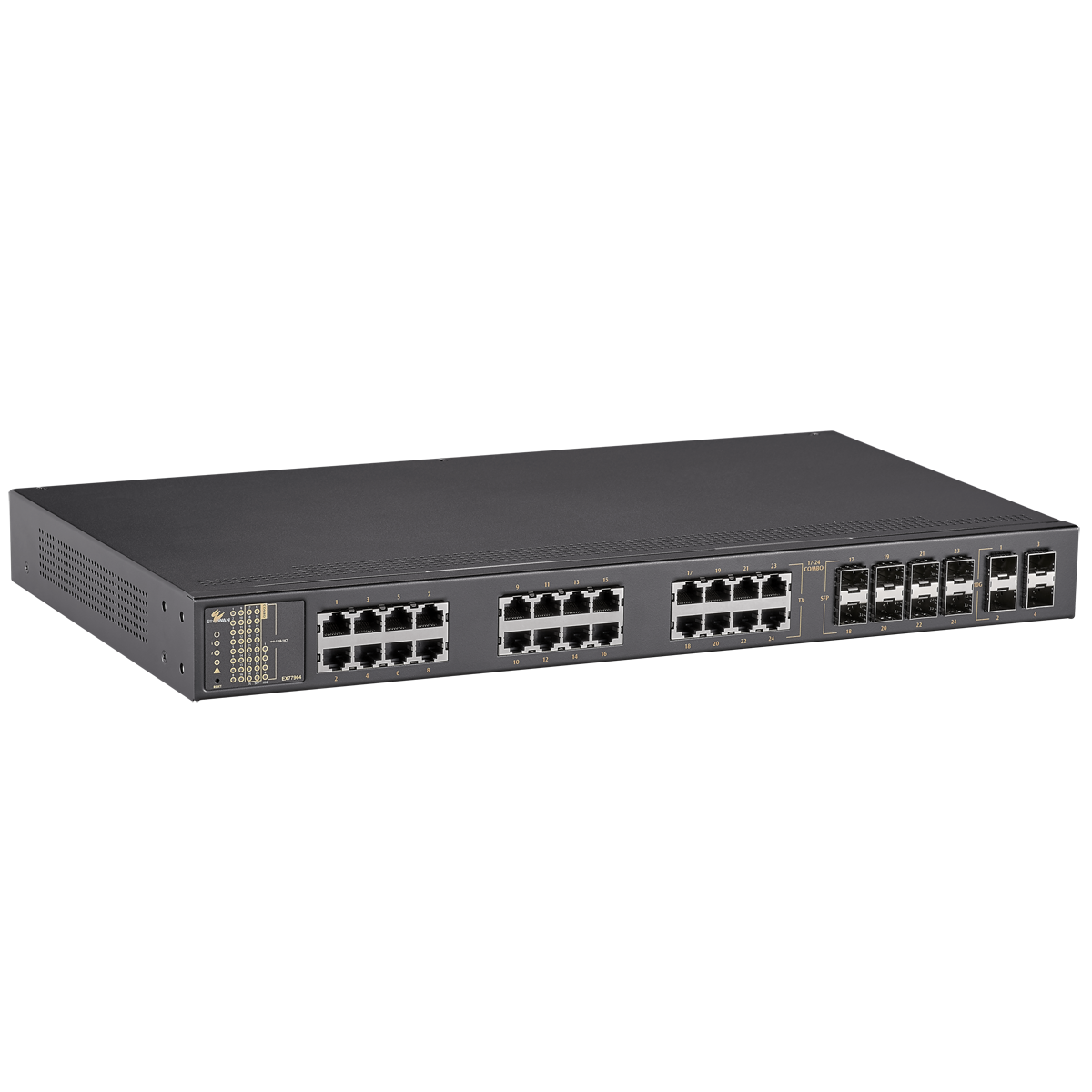 EtherWAN EX77964 16-port 10/100/1000BASE-TX + 8-port 100/1000BASE SFP Combo + 4-port 1G/10G SFP+ (12-24VDC) - view 2