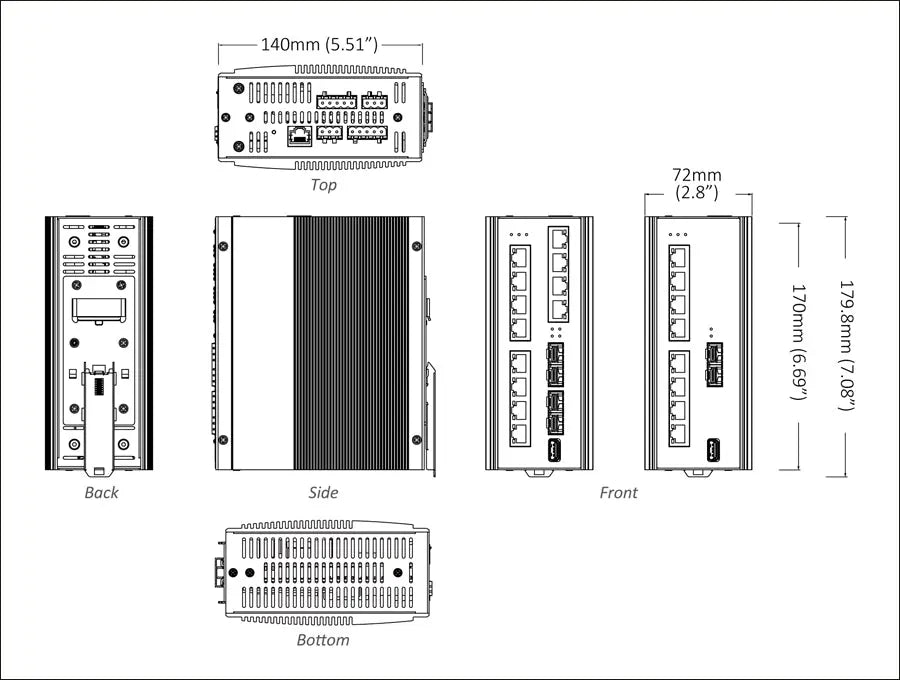 EtherWAN EX78900E Series Hardened Managed 10 to 16-Port Gigabit PoE Ethernet Switch - view 4