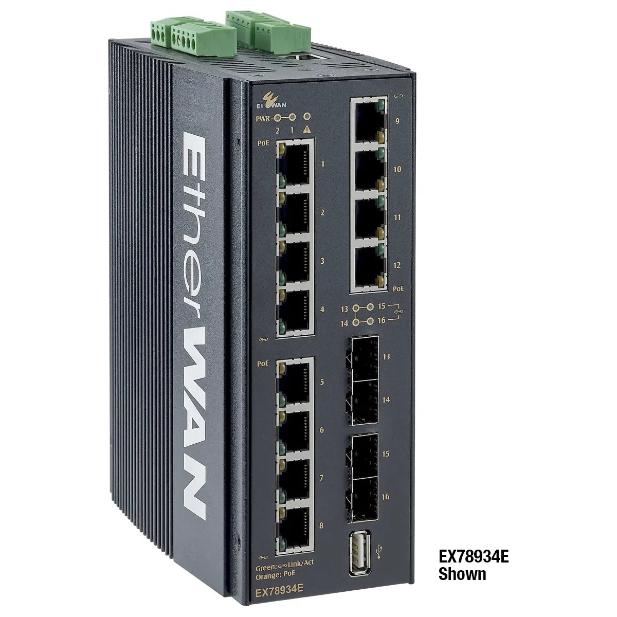 EtherWAN EX78900E Hardened Managed Gigabit PoE Ethernet Switch
