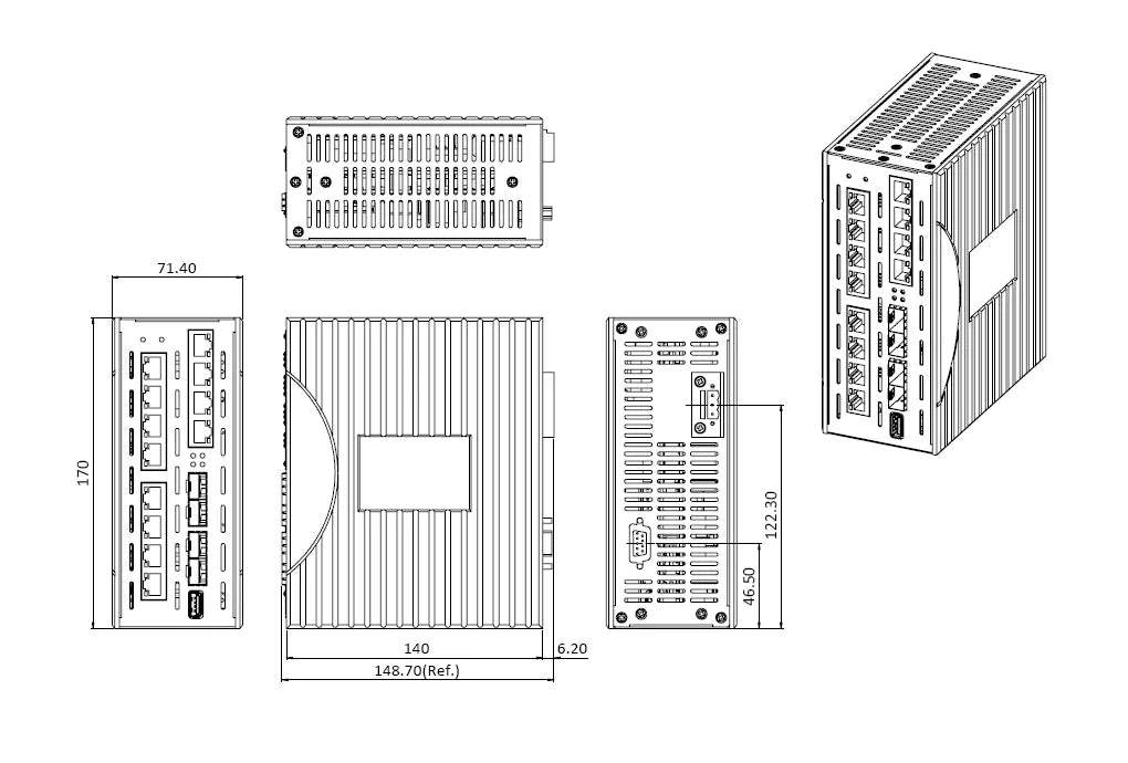 EtherWAN EX78900R Series Hardened Managed 16-Port Gigabit PoE Ethernet Switch - view 2