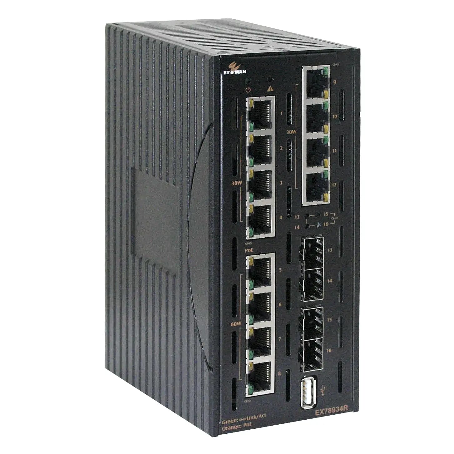 EtherWAN EX78900R Series Hardened Managed 16-Port Gigabit PoE Ethernet Switch