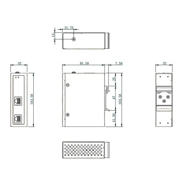 EtherWAN EXT1100 Hardened Gigabit PoE Extender - view 2