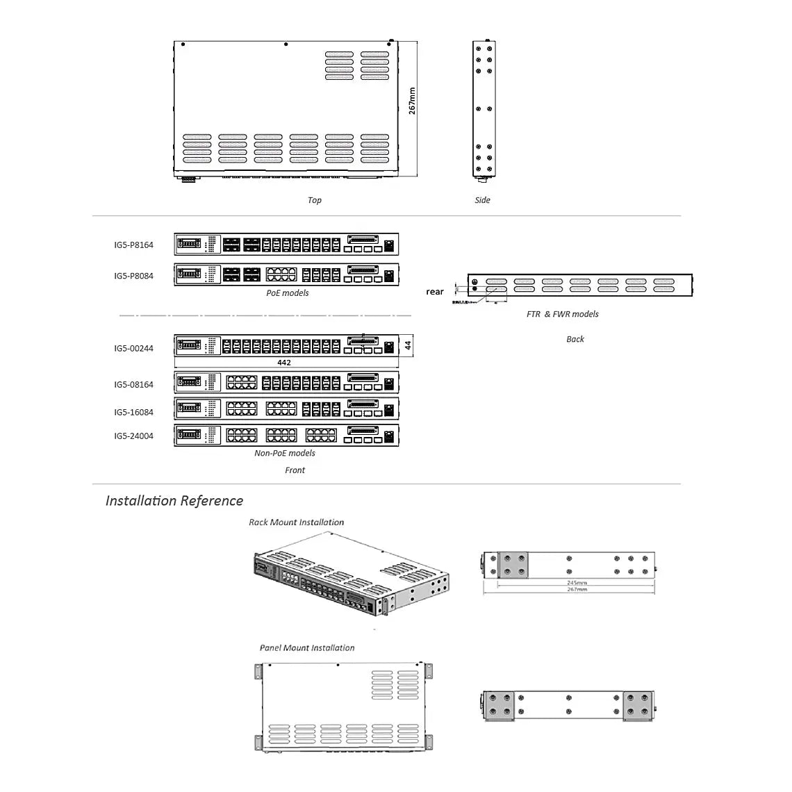 EtherWAN IG5 SV Series IEC 61850-3/IEEE 1613 Hardened Managed 24-port Gigabit (Optional 8 x PoE) - view 3