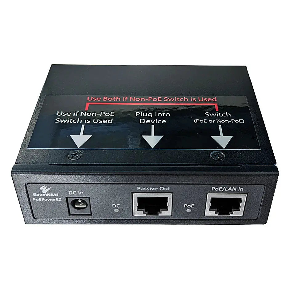 EtherWAN PoEPowerEZ Hardened Gigabit 802.3af/at Active to Passive PoE Converter & Passive Injector - view 2