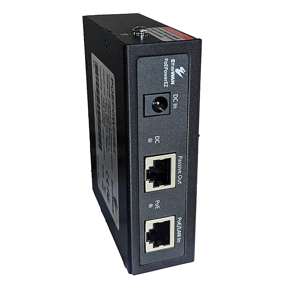 EtherWAN PoEPowerEZ Hardened Gigabit 802.3af/at Active to Passive PoE Converter & Passive Injector