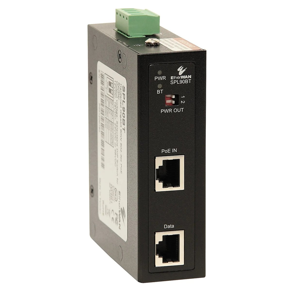 EtherWAN PoE-Powered Power Supply (SPL90BT) Hardened PoE-Powered Power Supply