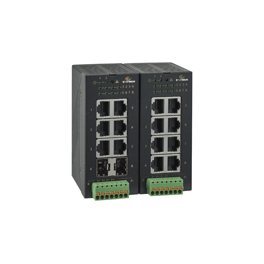 EtherWAN TG100H Series - OttoE Hardened Unmanaged 8-Port Gigabit Ethernet Switch